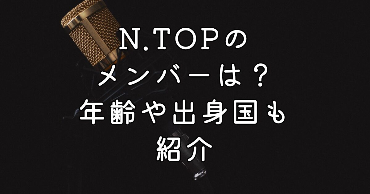 N.TOPのメンバープロフィールは？年齢や出身国も紹介
