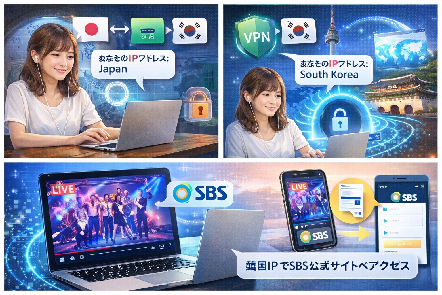 韓国SBSをVPNによる日本での視聴方法を解説
