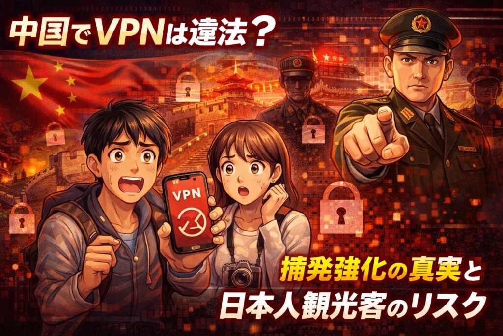 中国でVPNは違法？摘発強化の真実と日本人観光客のリスク解説